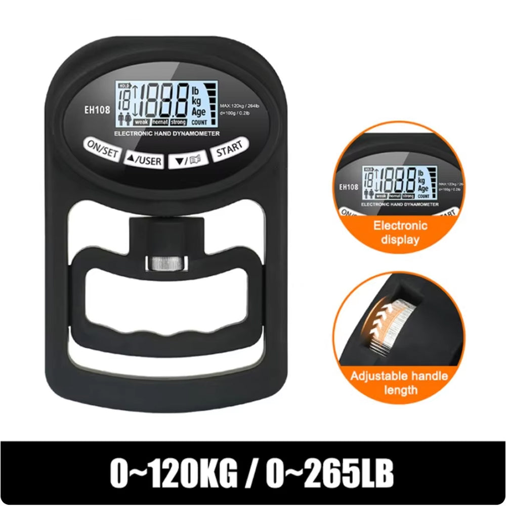 KiGriply Digital Grip Strength Tester – 198lbs/90kg Capacity, High Precision Sensor & User Profiles