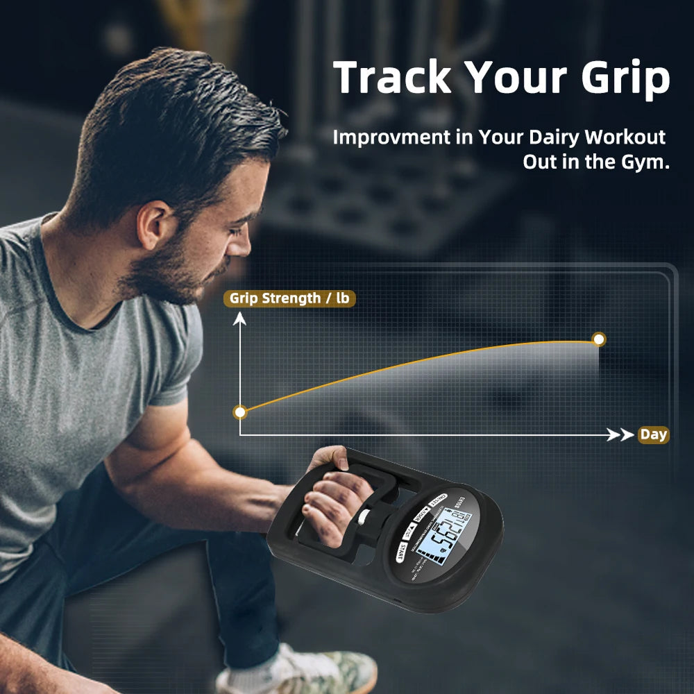KiGriply Digital Grip Strength Tester – 198lbs/90kg Capacity, High Precision Sensor & User Profiles