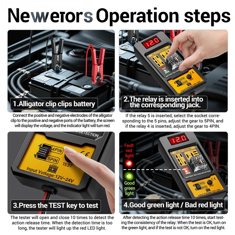 LamiWexi 4-Pin And 5-Pin Relay Sockets With Selector Switch For Universal Compatibility