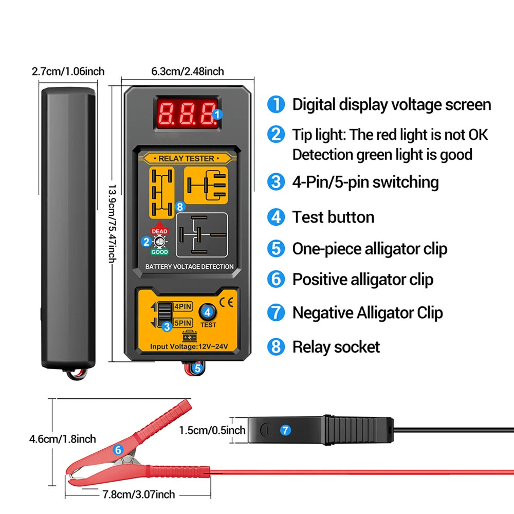 LamiWexi 4-Pin And 5-Pin Relay Sockets With Selector Switch For Universal Compatibility