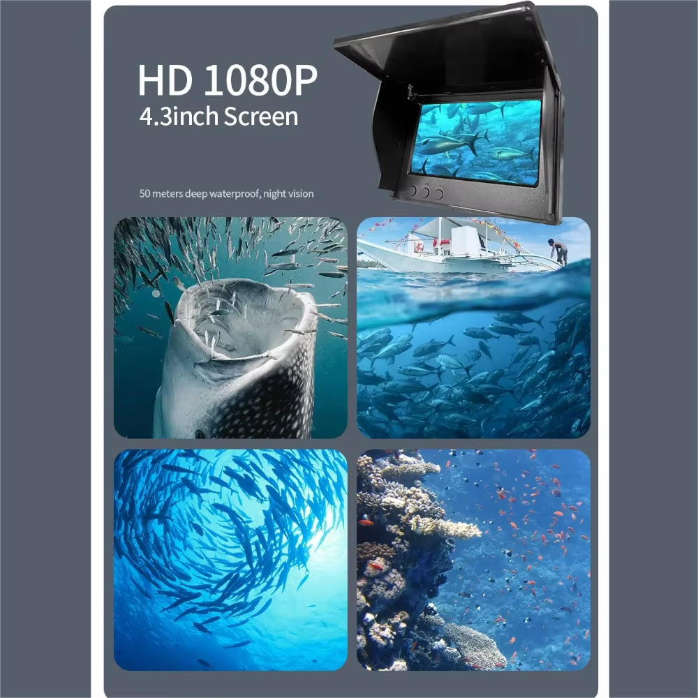 LenWatis 1080P HD Fishing System – 30m Durable Cable, Infrared Night Vision & 4.3