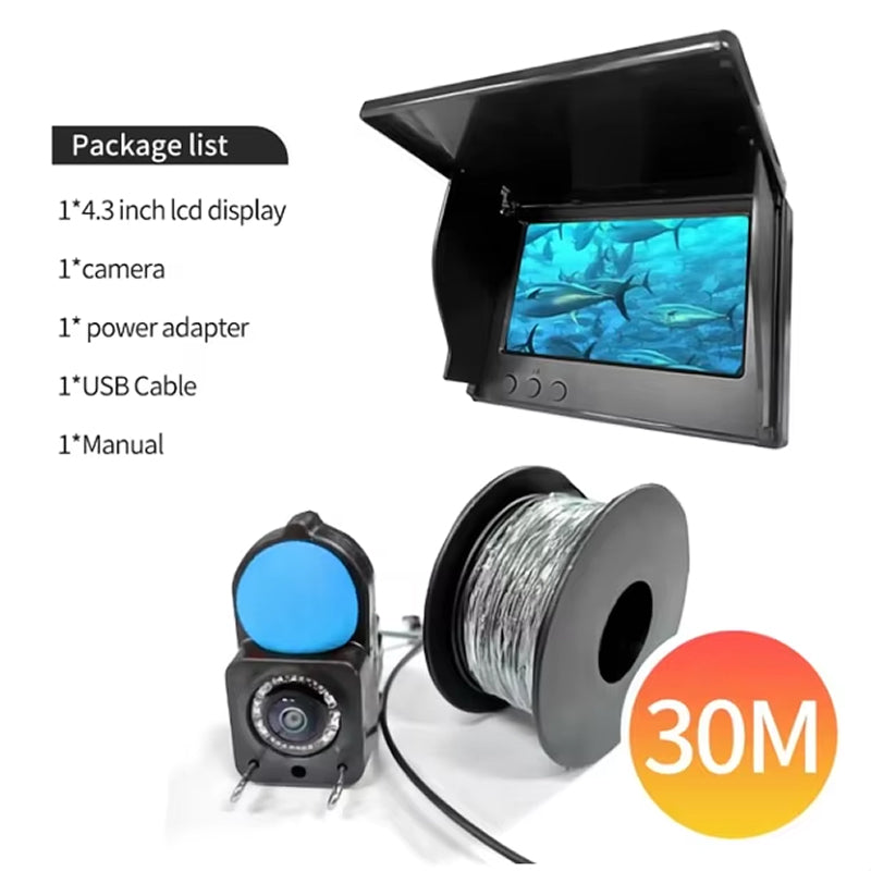 LenWatis 1080P HD Fishing System – 30m Durable Cable, Infrared Night Vision & 4.3
