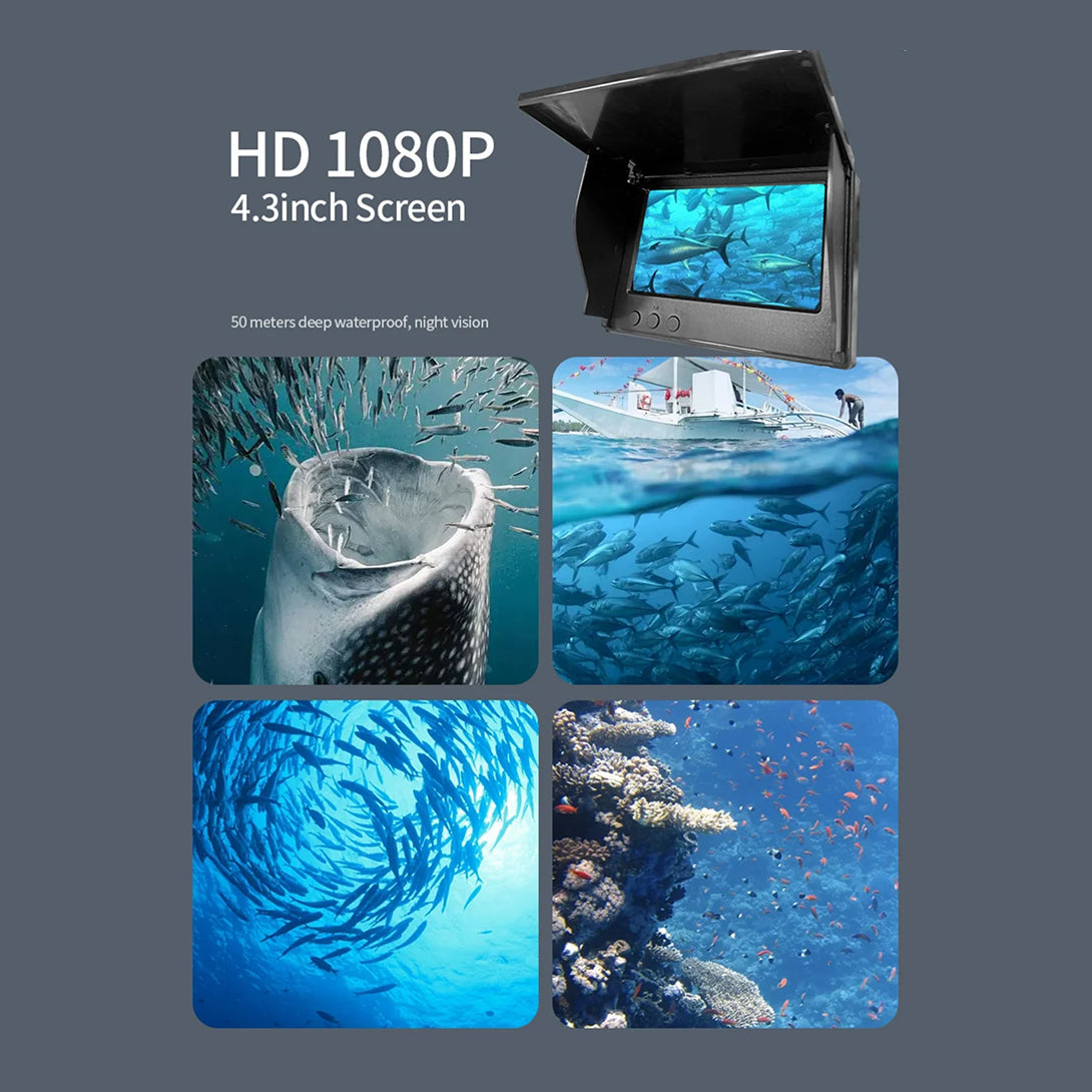 LenWatis 1080P HD Fishing System – 30m Durable Cable, Infrared Night Vision & 4.3