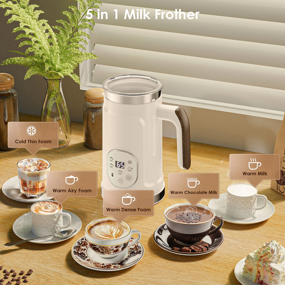LicoBash Five Modes: Hot Dense Foam, Hot Airy Foam, Warm Chocolate Milk, Warm Milk, Cold Thin Foam
