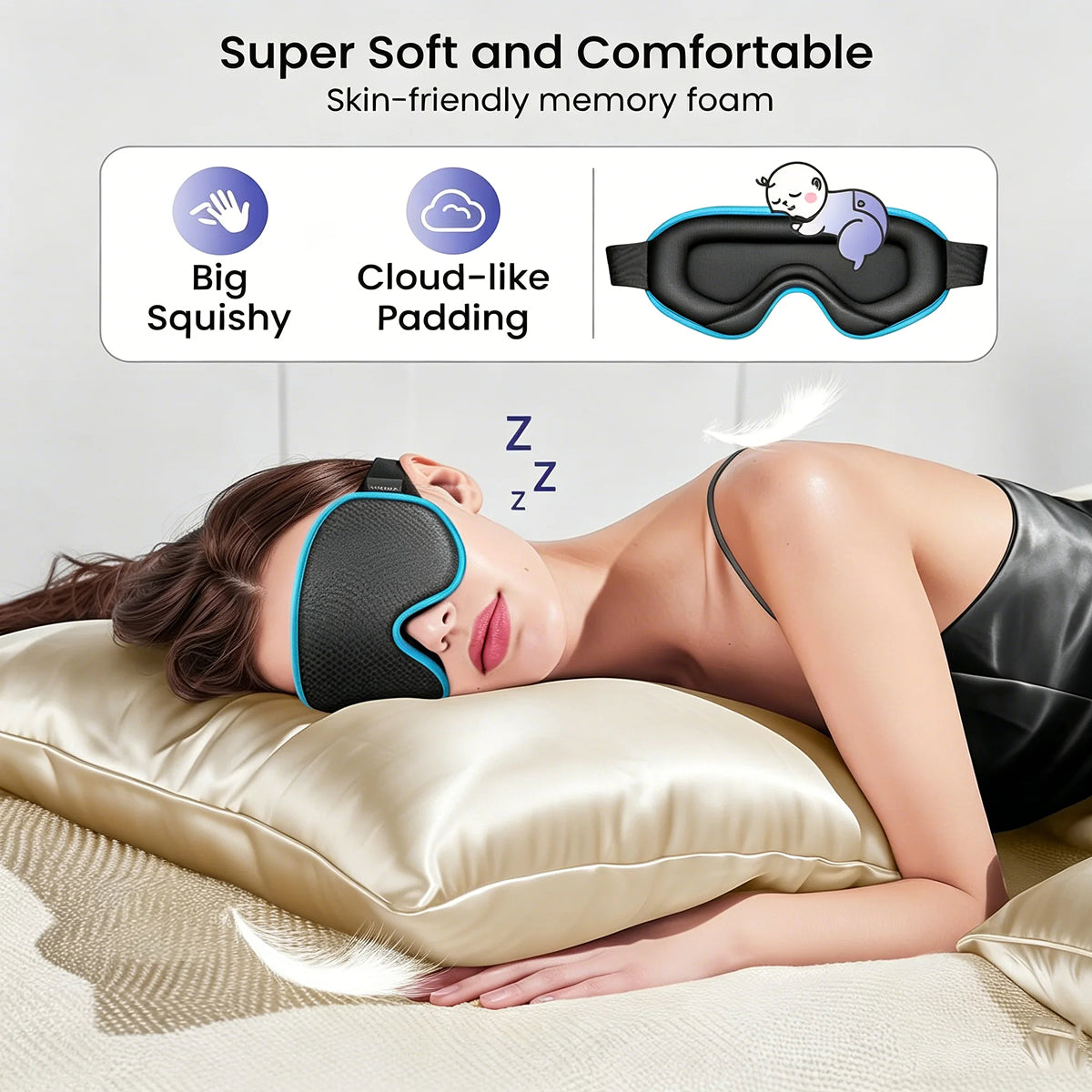 LicoMixxi Cooling Eye Mask 3D 100% Light Blocking Cold Gel Ice Sleep Wrap