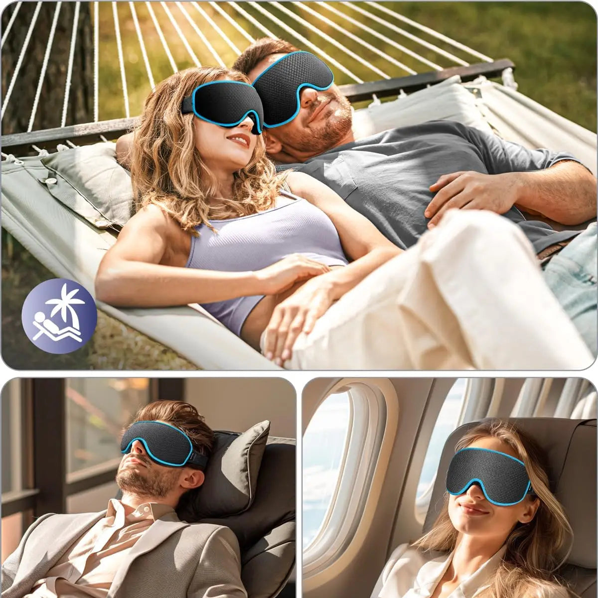 LicoMixxi Cooling Eye Mask 3D 100% Light Blocking Cold Gel Ice Sleep Wrap
