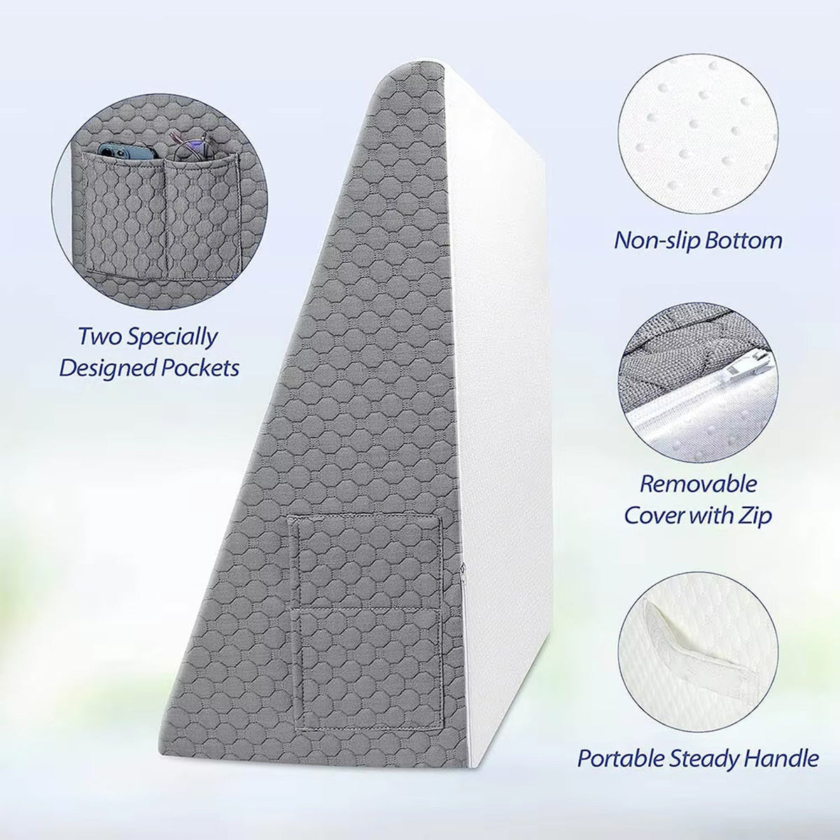 Bed Wedge Pillow for Acid Reflux, GERD & Snoring Relief