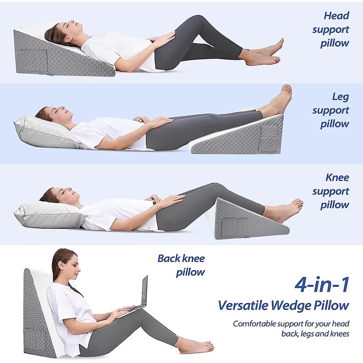 Bed Wedge Pillow for Acid Reflux, GERD & Snoring Relief