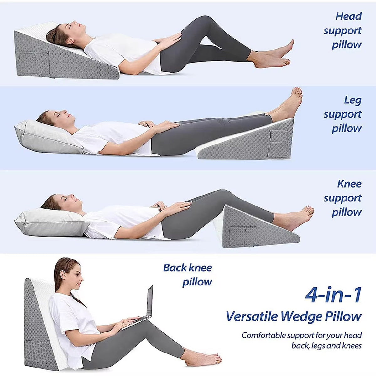 Bed Wedge Pillow for Acid Reflux, GERD & Snoring Relief