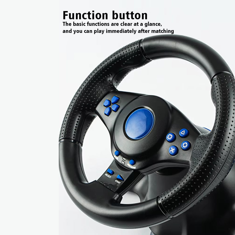 LiroSpio Gaming Steering Wheel 7-in-1 Universal Racing Wheel with Linear Pedals