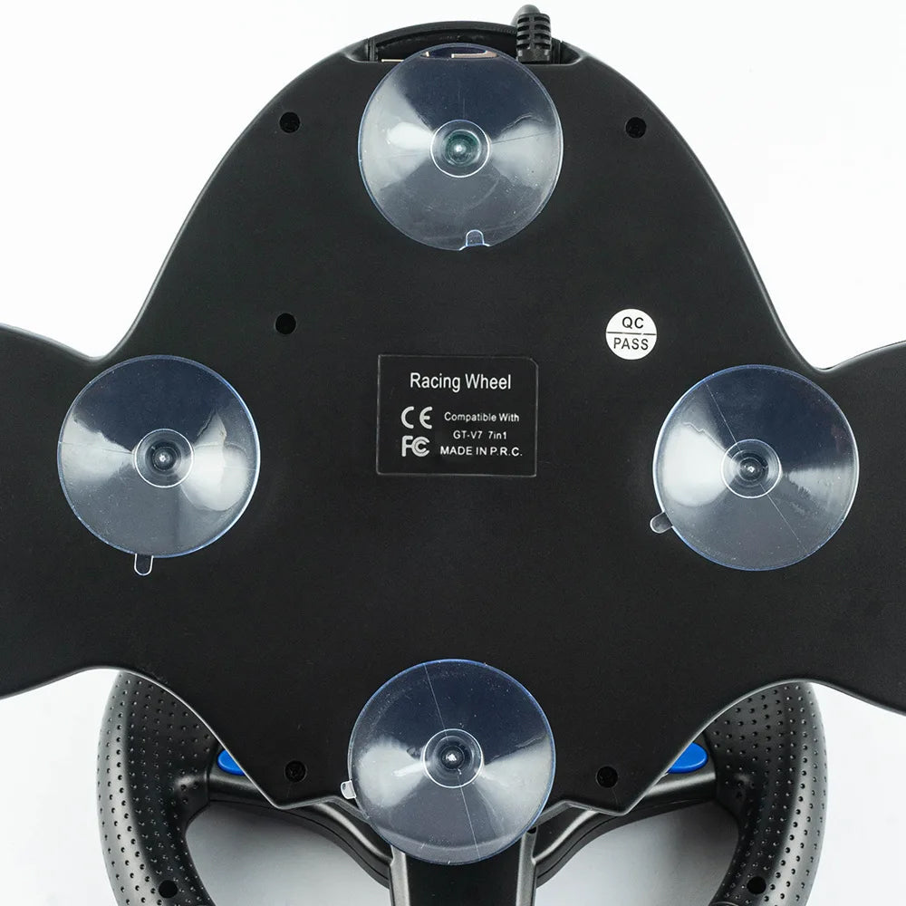 LiroSpio Gaming Steering Wheel 7-in-1 Universal Racing Wheel with Linear Pedals