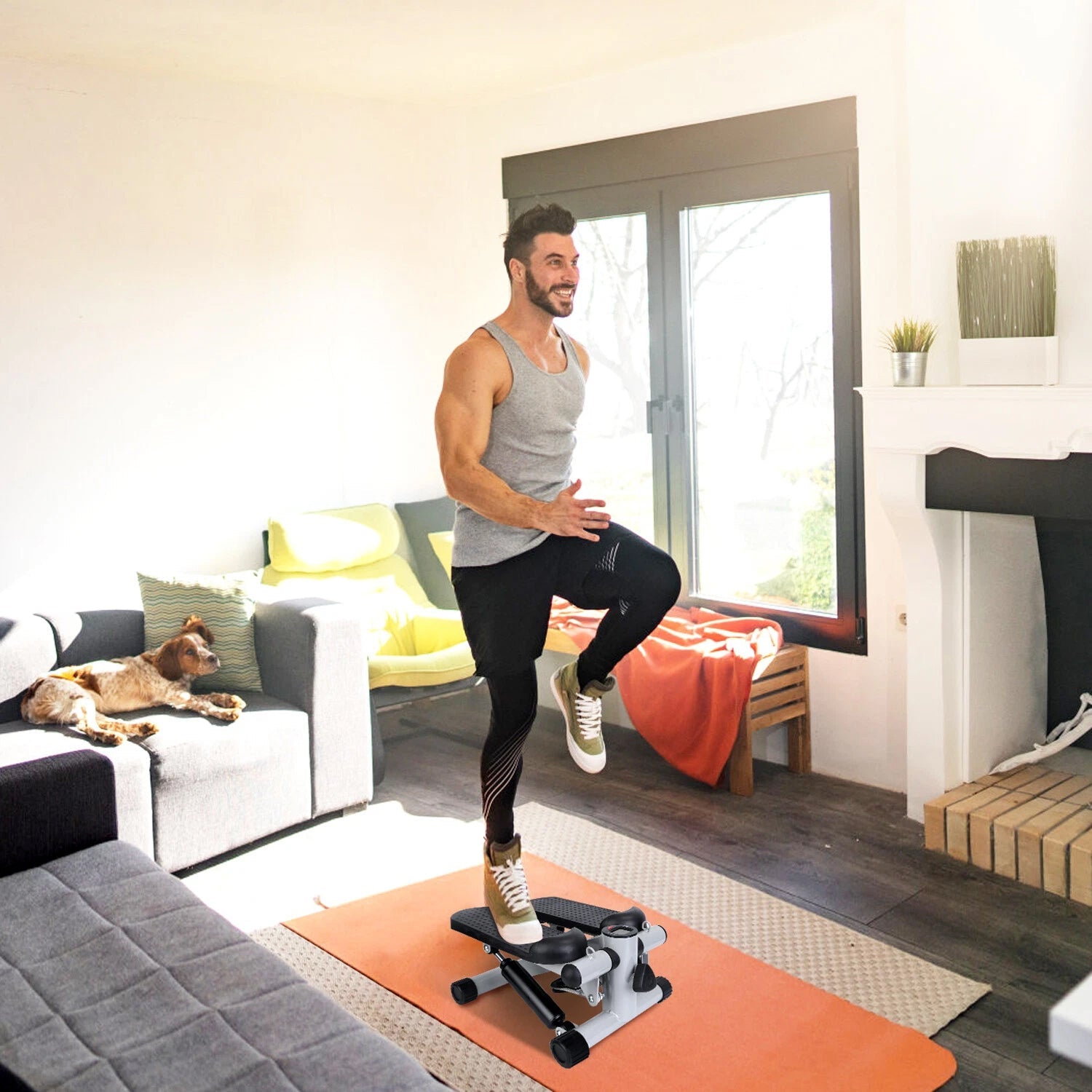LitePreti Portable Mini Stepper – Resistance Bands, LCD Fitness Monitor & Compact Home Design