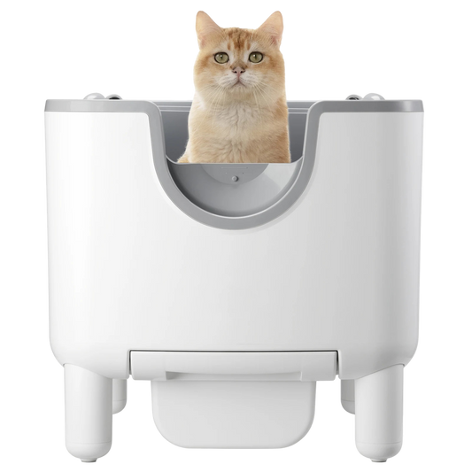 LitixCami Automatic Cat Litter Box Self-Cleaning Open-Top Design with 7-Day Storage