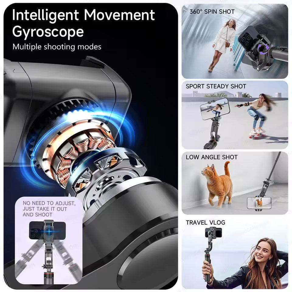 LixGimix 3-Axis Smartphone Gimbal – Face Tracking, Inception Mode & Foldable Stabilizer Design