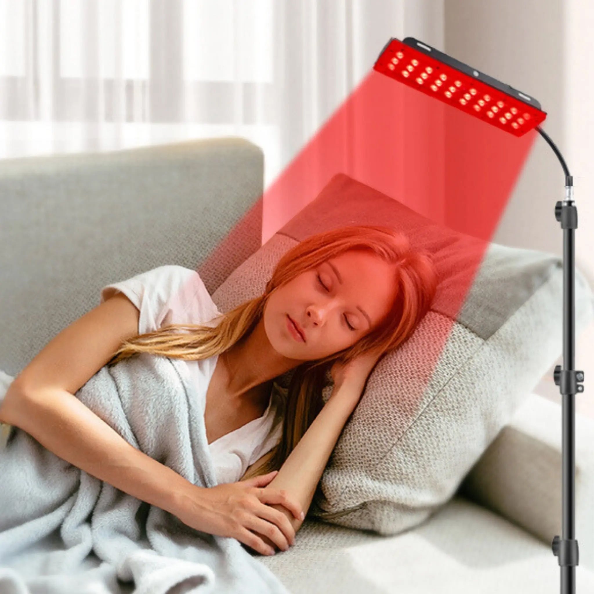 Lumorayvi Red Light Therapy Lamp – Dual Wavelength Deep Tissue Relief with Adjustable Floor Stand