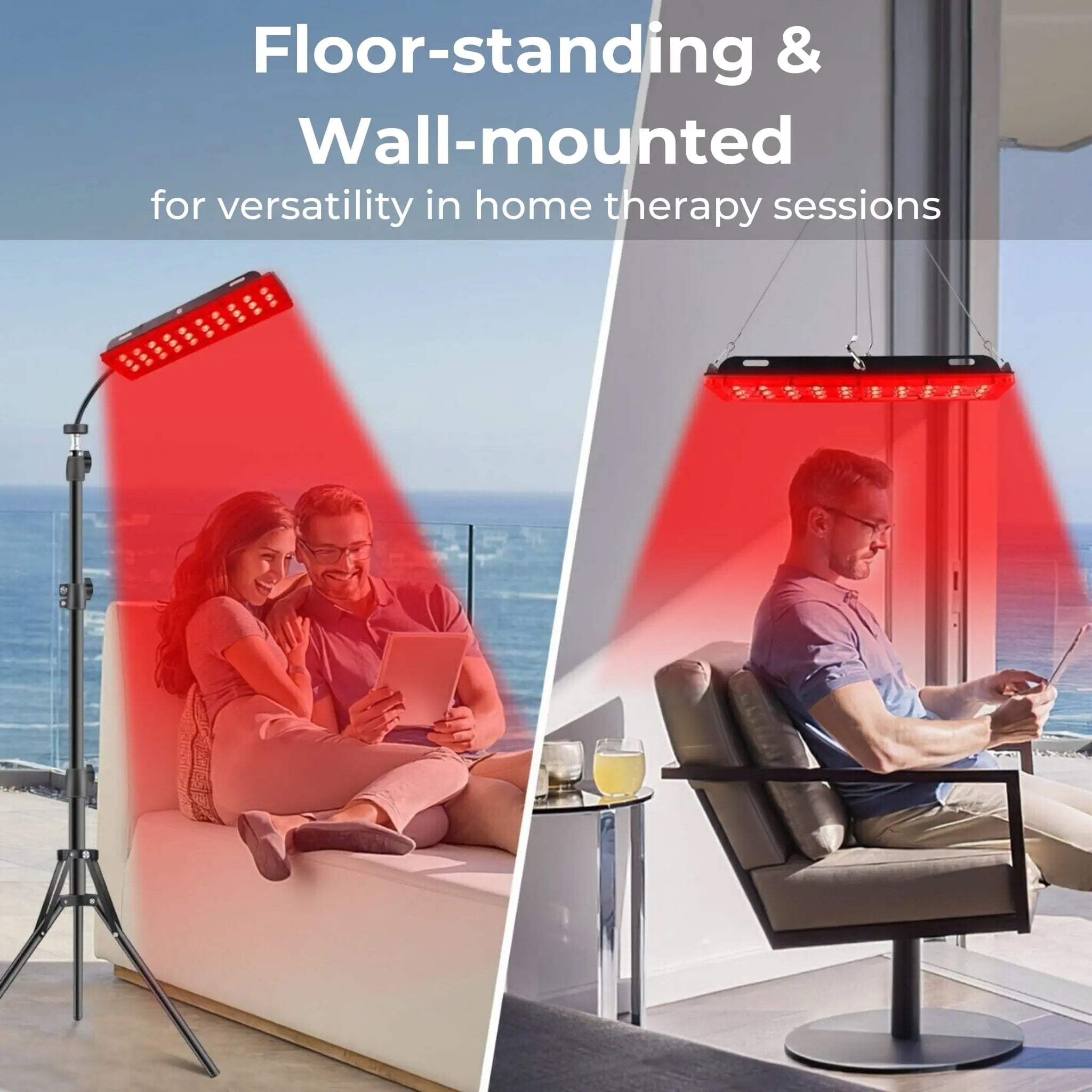 Lumorayvi Red Light Therapy Lamp – Dual Wavelength Deep Tissue Relief with Adjustable Floor Stand