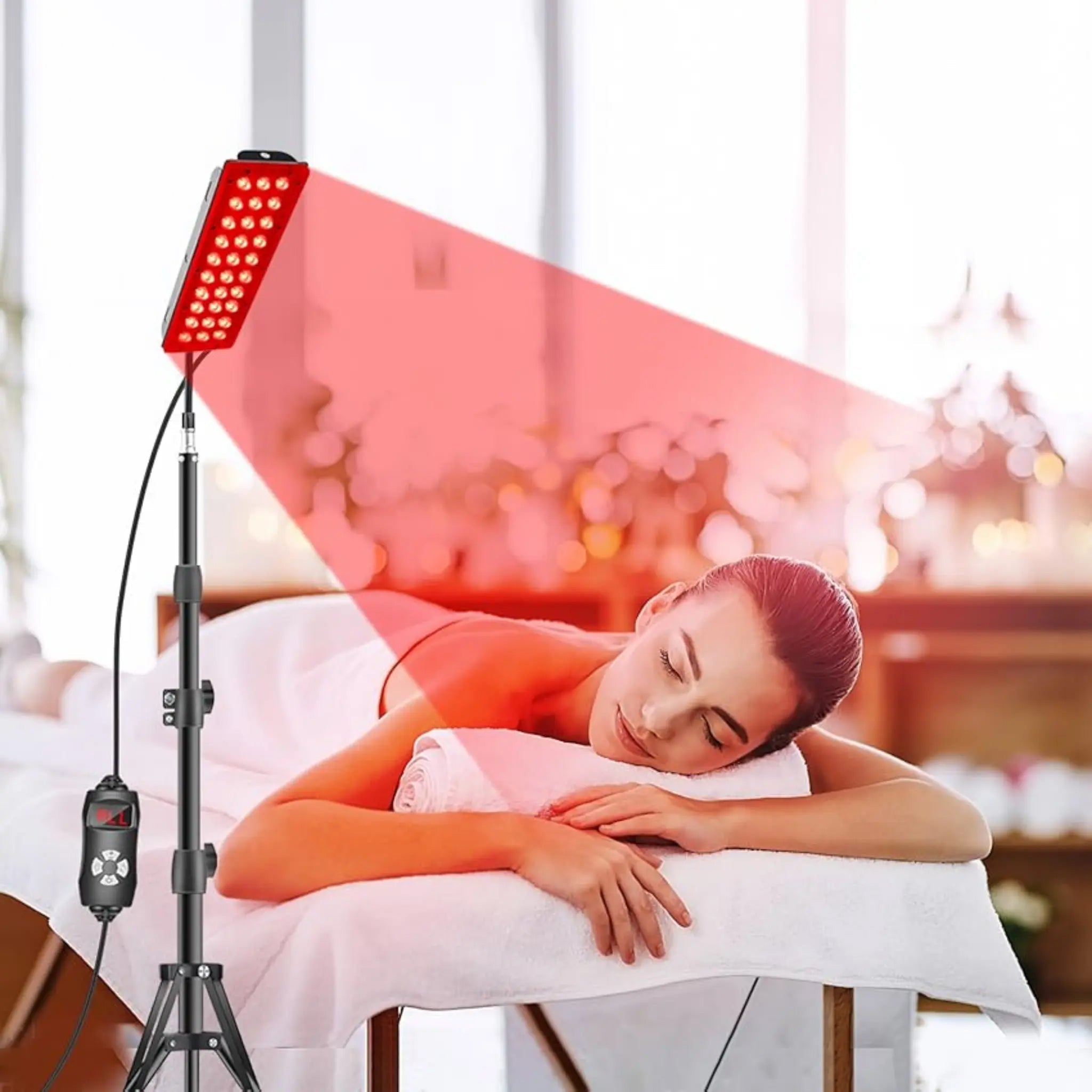 Lumorayvi Red Light Therapy Lamp – Dual Wavelength Deep Tissue Relief with Adjustable Floor Stand