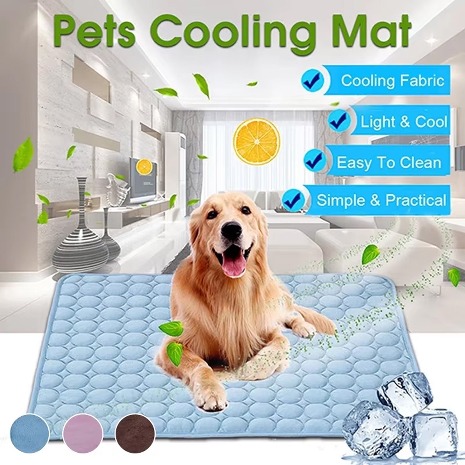 MajiColix Dog Cooling Mat – Advanced Ice Silk Technology, Pressure-Activated Relief & Washable Pet Cushion