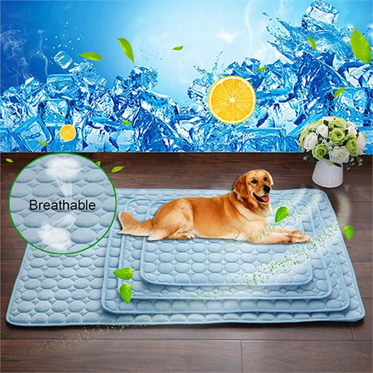 MajiColix Dog Cooling Mat – Advanced Ice Silk Technology, Pressure-Activated Relief & Washable Pet Cushion