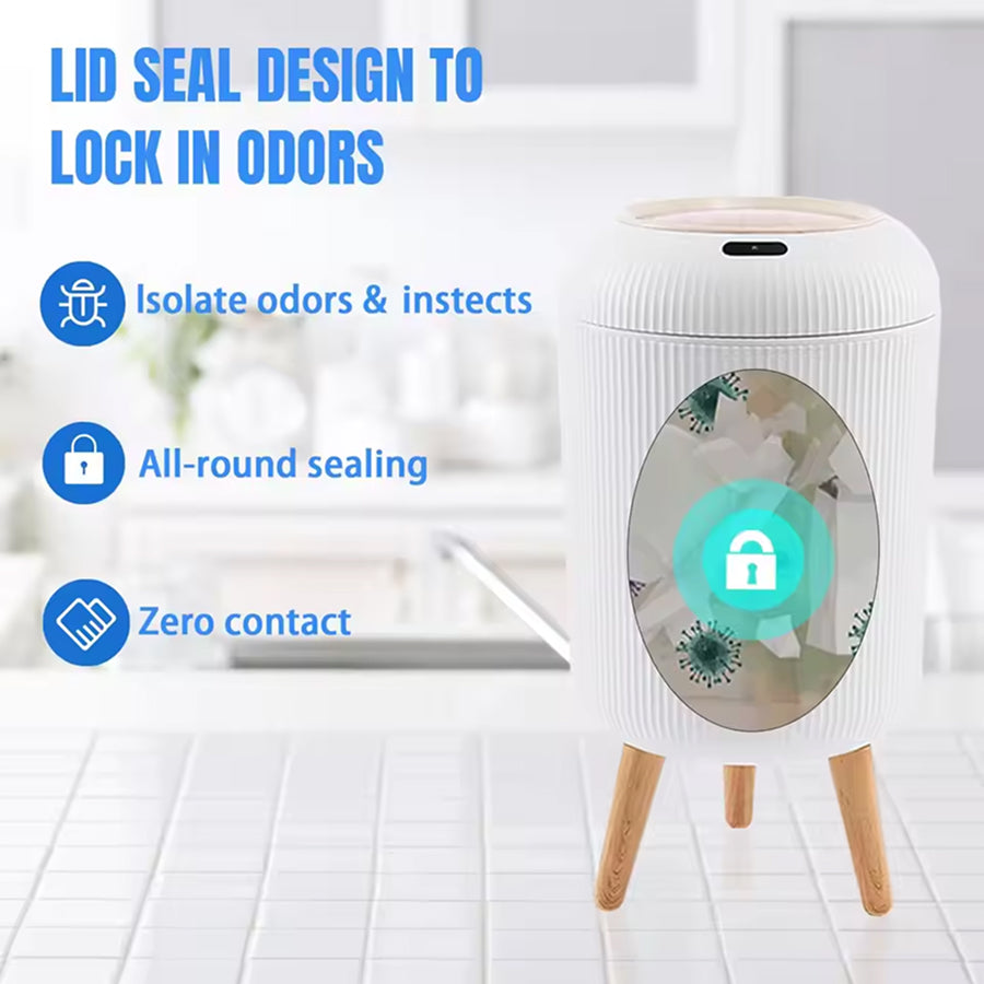 MaliPoxu 13-Gallon Smart Trash Can – Motion Sensor Lid, Odor-Filter System & Stainless Steel Finish