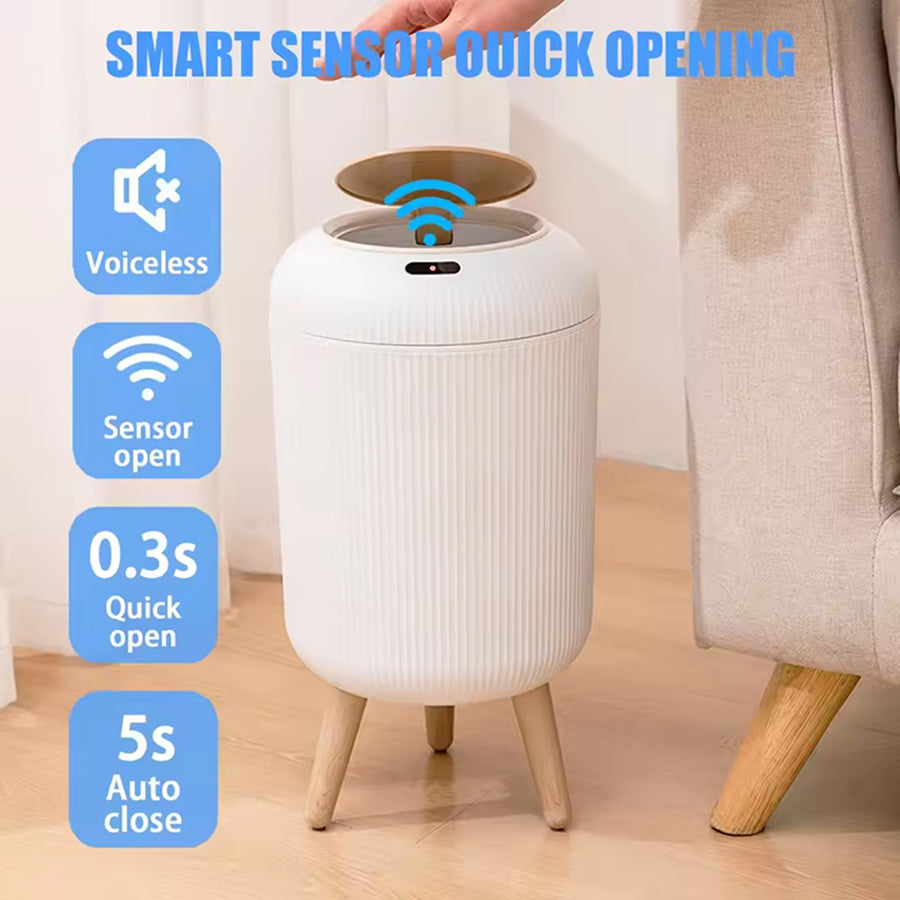 MaliPoxu 13-Gallon Smart Trash Can – Motion Sensor Lid, Odor-Filter System & Stainless Steel Finish