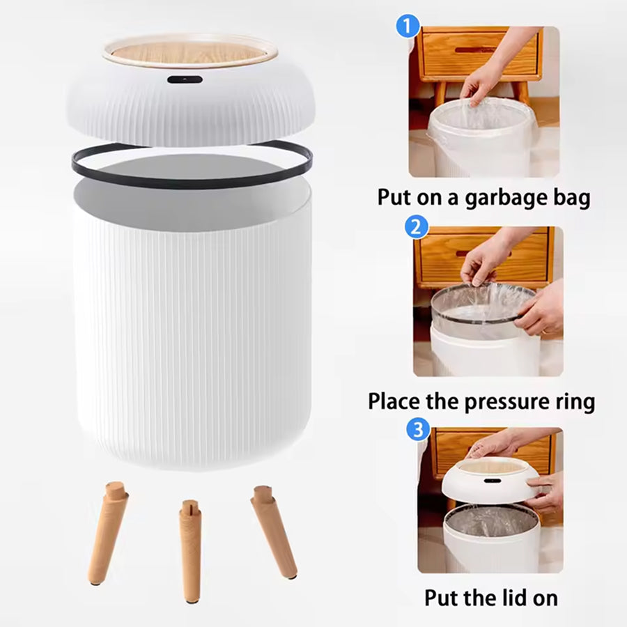 MaliPoxu 13-Gallon Smart Trash Can – Motion Sensor Lid, Odor-Filter System & Stainless Steel Finish