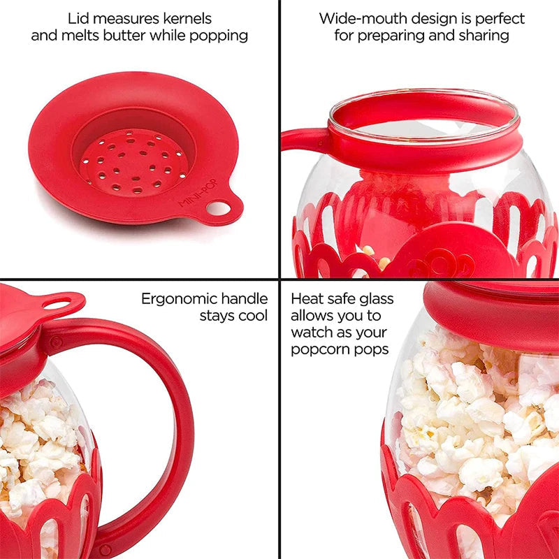 MazeJoid Glass Microwave Popcorn Popper Bowl