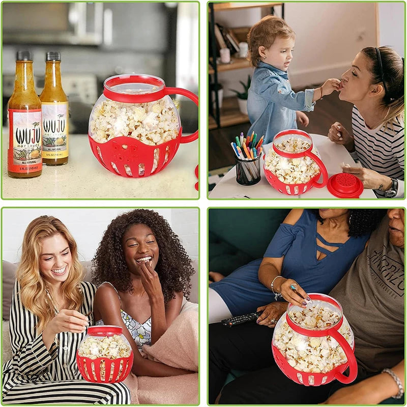 MazeJoid Glass Microwave Popcorn Popper Bowl