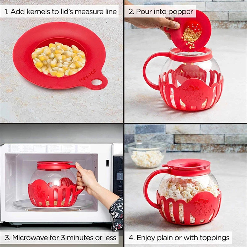 MazeJoid Glass Microwave Popcorn Popper Bowl