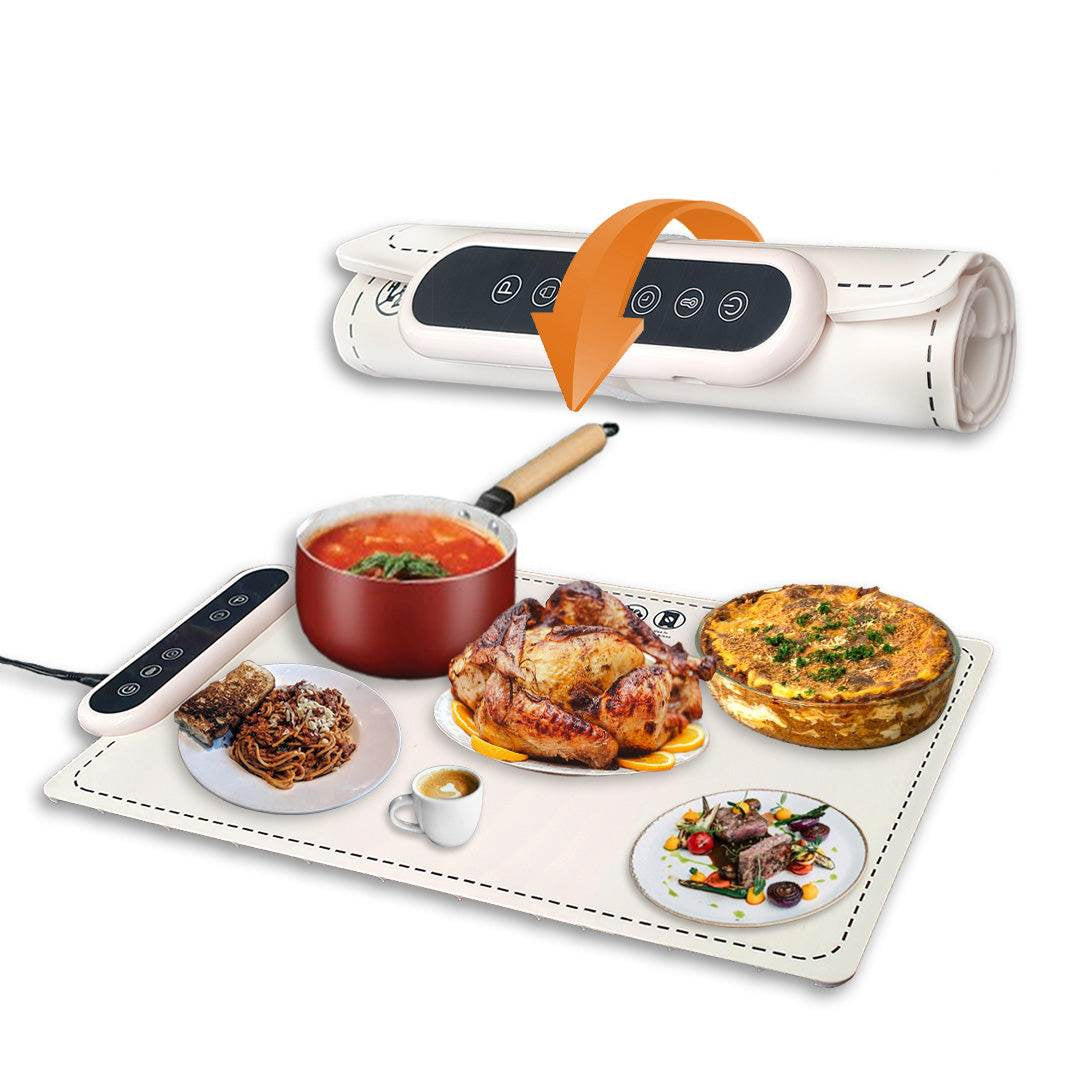 MealCobi Electric Food Warmer Mat 6 Temperature Settings 24-Hour Timer