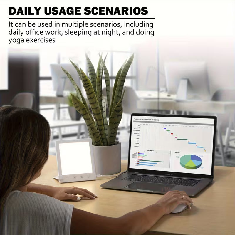 MiBeamix Sunlight Therapy Lamp – 10,000 Lux UV-Free LED, 3 Color Temps & Stepless Dimming