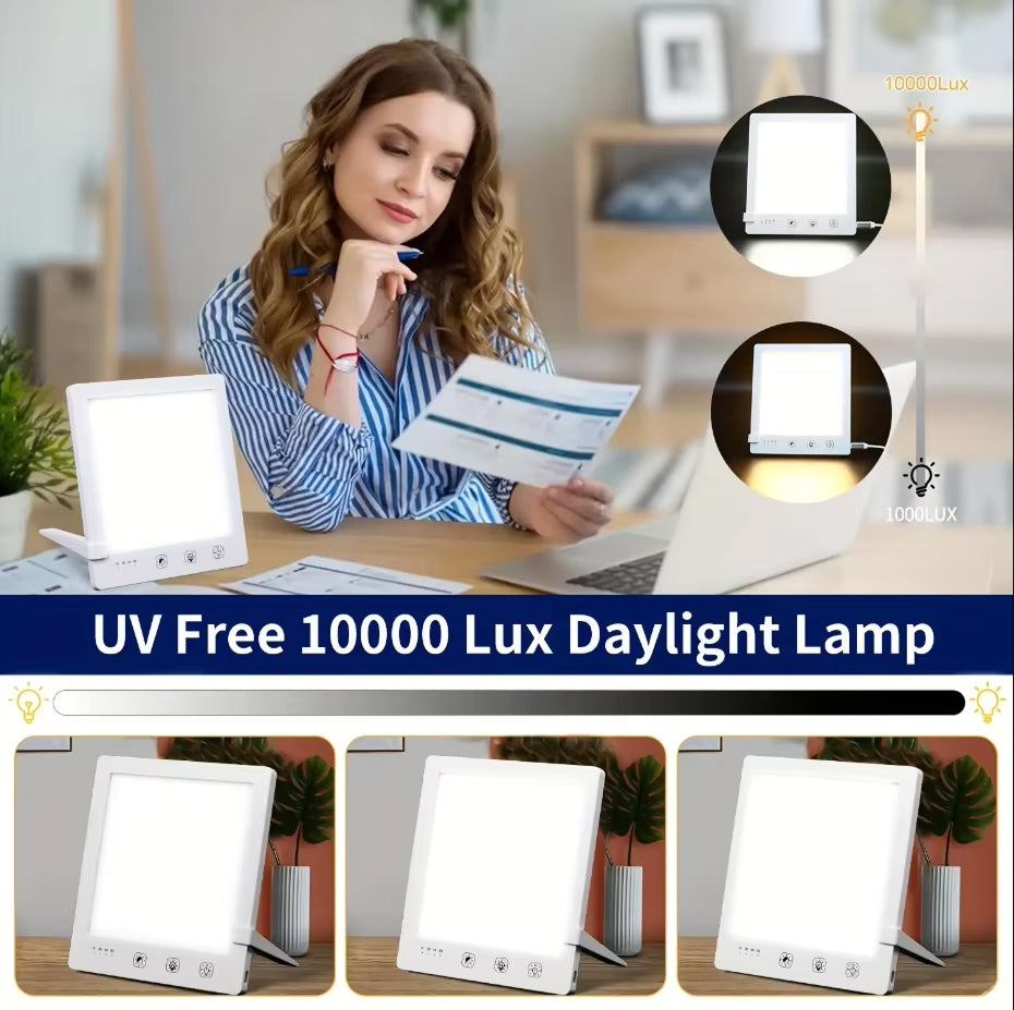 MiBeamix Sunlight Therapy Lamp – 10,000 Lux UV-Free LED, 3 Color Temps & Stepless Dimming