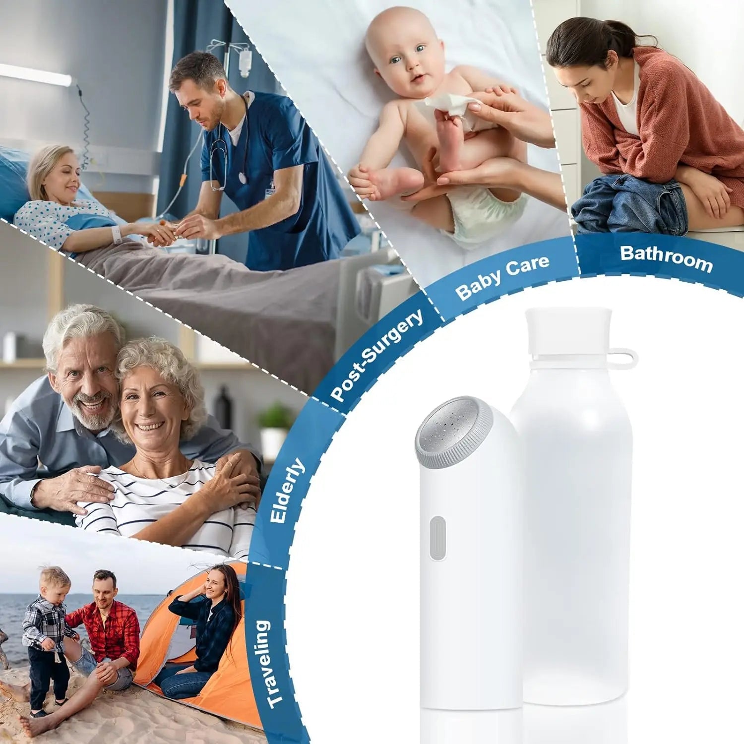 MidoFost Portable Bidet – USB-C Rechargeable IPX7 Waterproof Travel Wash with 4 Spray Modes