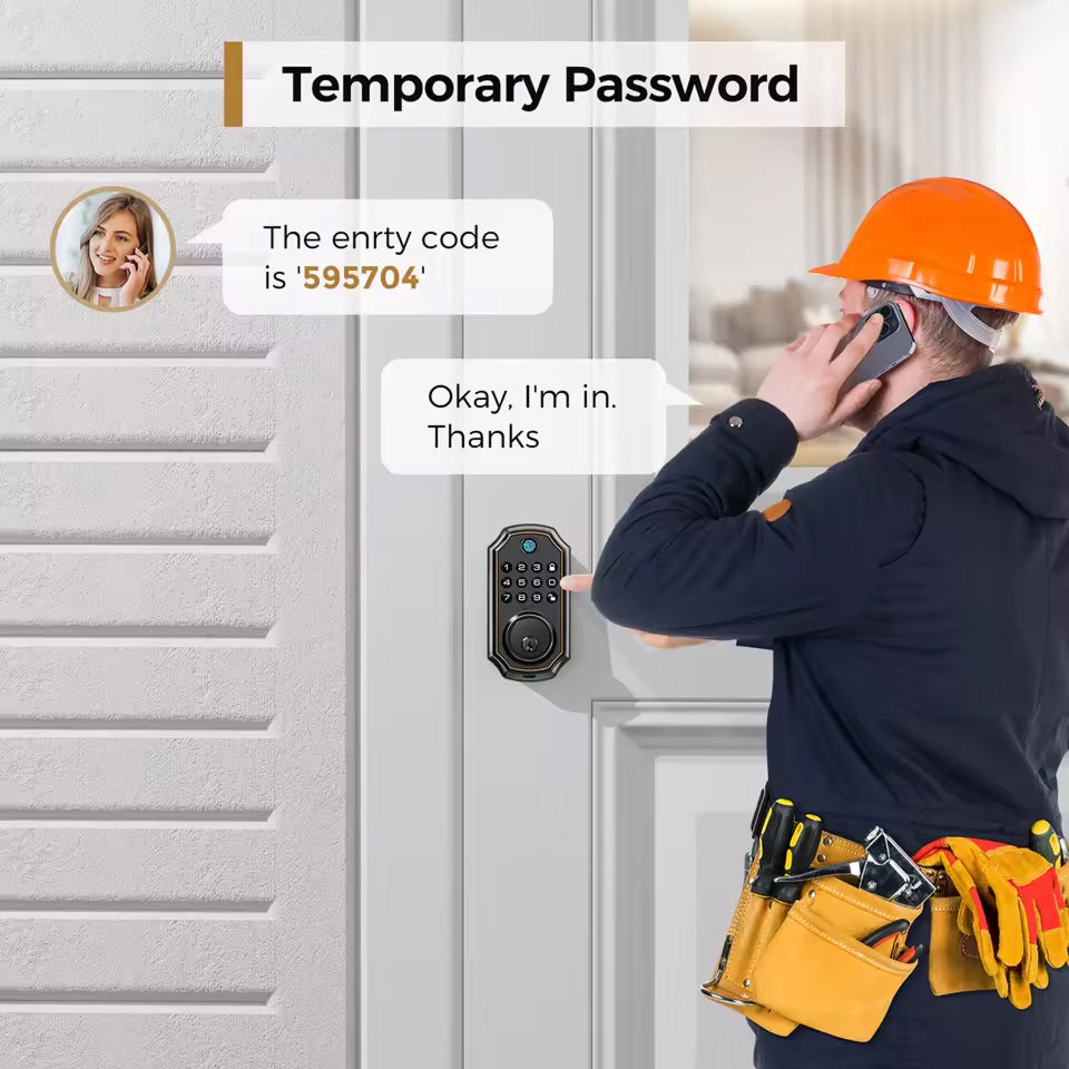 MixaLocki Fingerprint Smart Deadbolt – Keyless Entry, Bluetooth App Control & Auto-Lock Security
