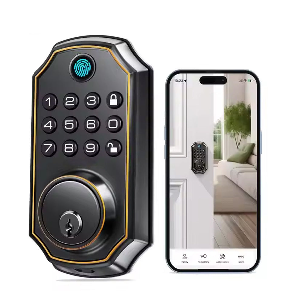 MixaLocki Fingerprint Smart Deadbolt – Keyless Entry, Bluetooth App Control & Auto-Lock Security