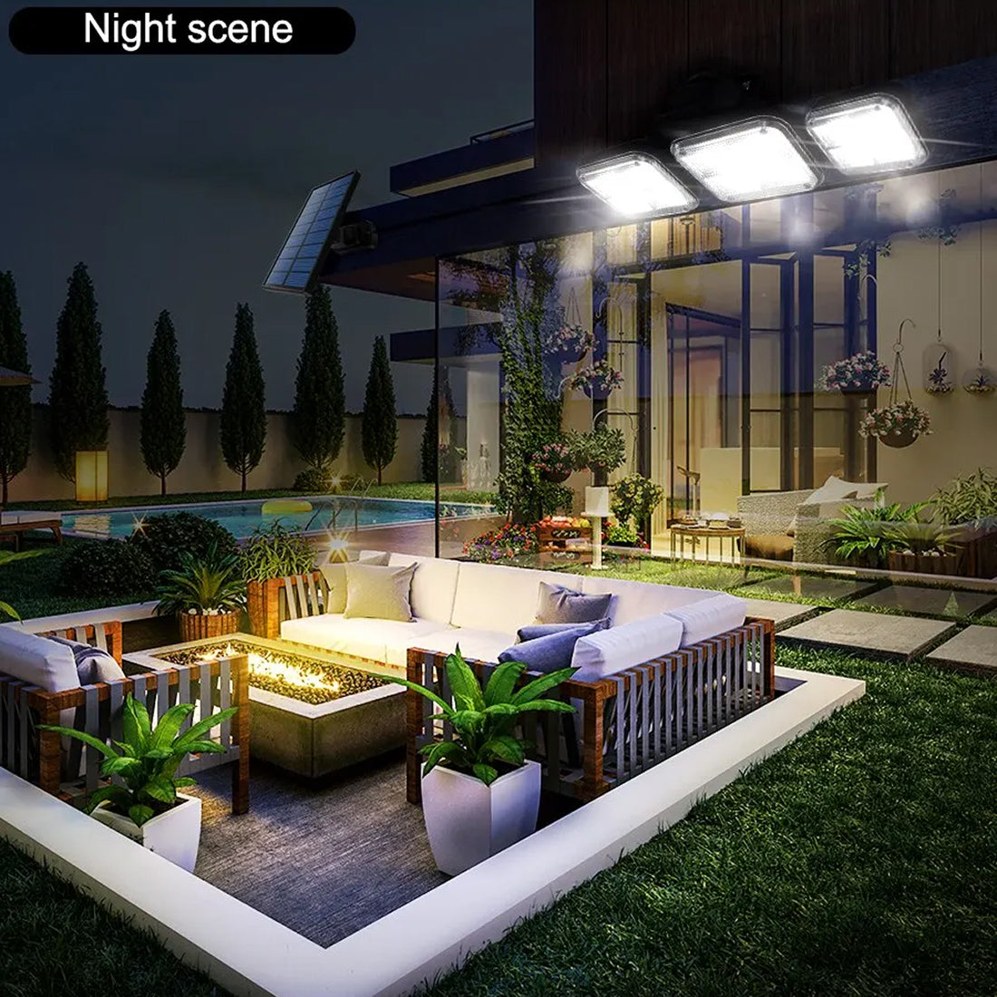 MixeBrix Solar Flood Light – 2000LM Motion Activated LED, IP65 Waterproof & Remote Control