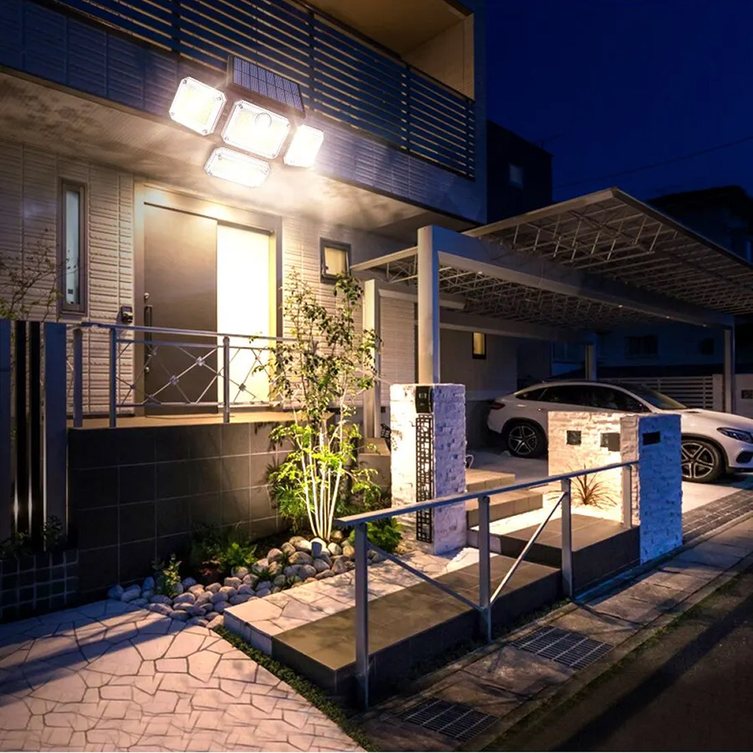 MixeBrix Solar Flood Light – 2000LM Motion Activated LED, IP65 Waterproof & Remote Control