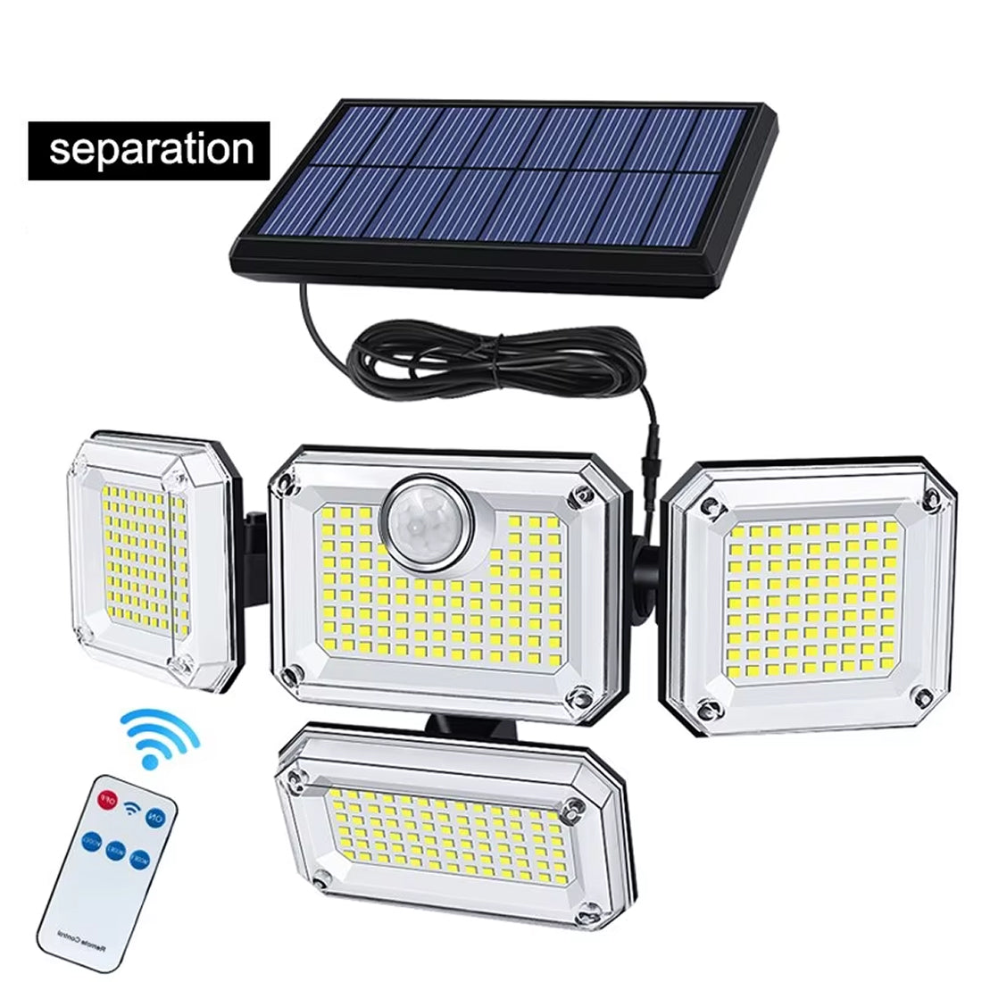 MixeBrix Solar Flood Light – 2000LM Motion Activated LED, IP65 Waterproof & Remote Control