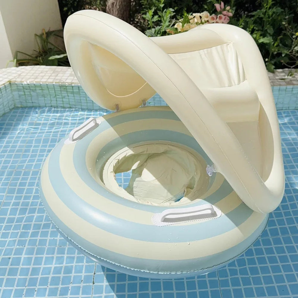 MofisCox Smart Baby Swimming Float – Anti-Flip Safety Canopy, Dual Inflation Chambers & Skin-Friendly Material