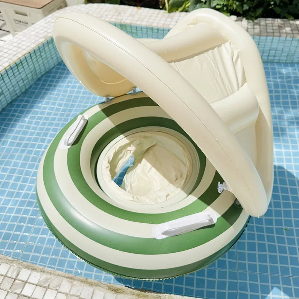 MofisCox Smart Baby Swimming Float – Anti-Flip Safety Canopy, Dual Inflation Chambers & Skin-Friendly Material
