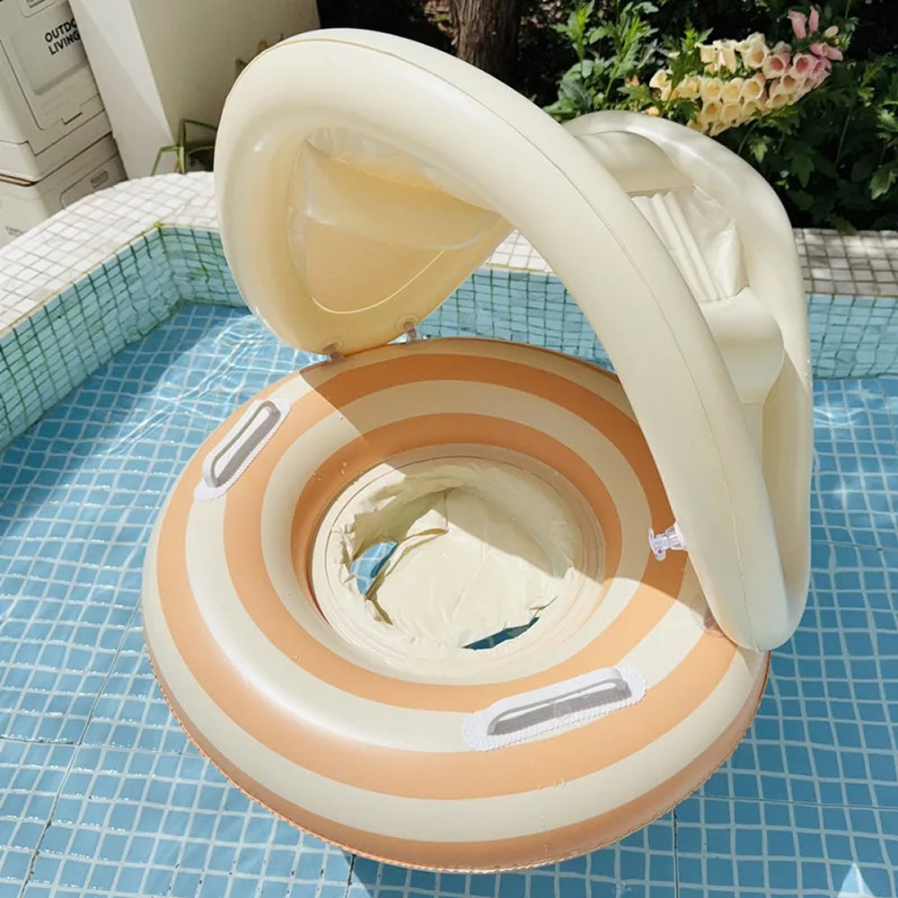 MofisCox Smart Baby Swimming Float – Anti-Flip Safety Canopy, Dual Inflation Chambers & Skin-Friendly Material