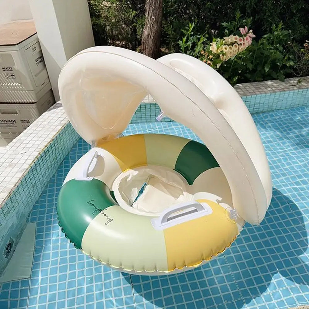 MofisCox Smart Baby Swimming Float – Anti-Flip Safety Canopy, Dual Inflation Chambers & Skin-Friendly Material