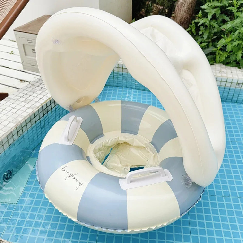 MofisCox Smart Baby Swimming Float – Anti-Flip Safety Canopy, Dual Inflation Chambers & Skin-Friendly Material