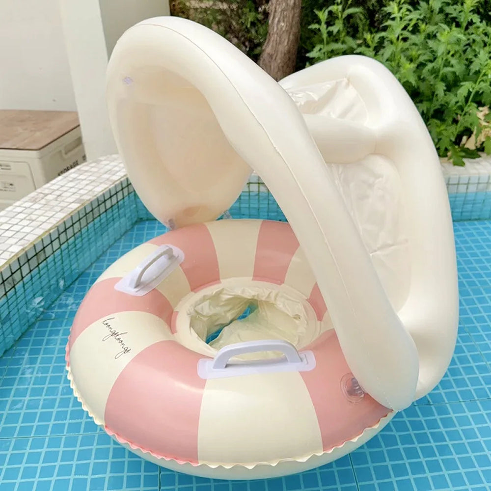 MofisCox Smart Baby Swimming Float – Anti-Flip Safety Canopy, Dual Inflation Chambers & Skin-Friendly Material