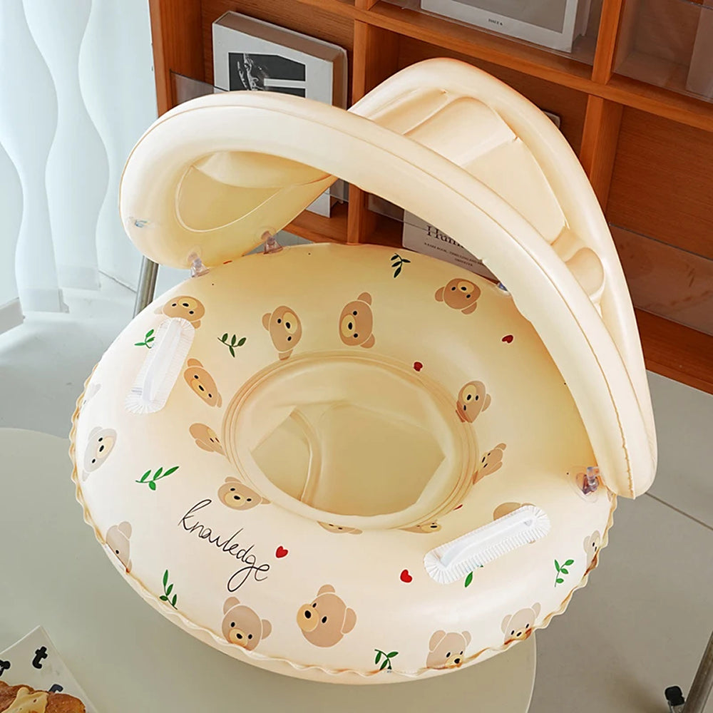 MofisCox Smart Baby Swimming Float – Anti-Flip Safety Canopy, Dual Inflation Chambers & Skin-Friendly Material
