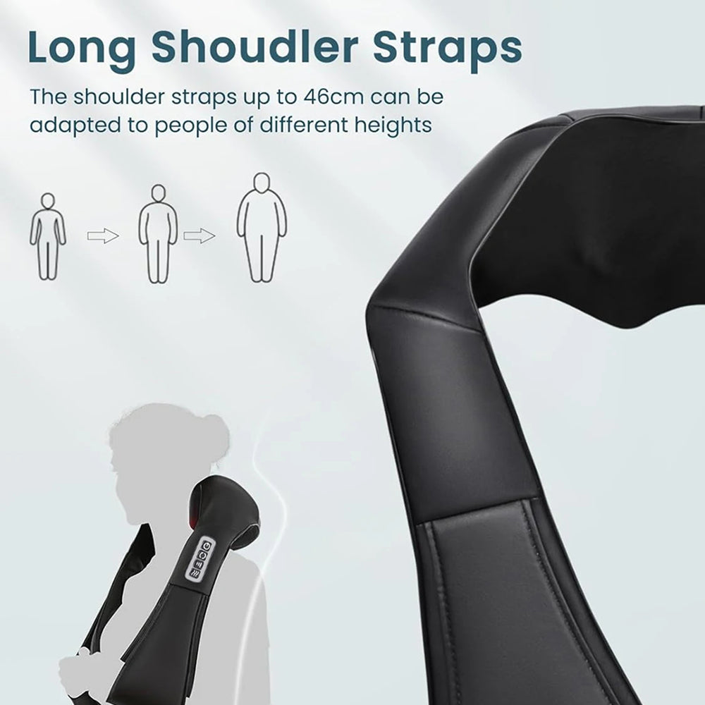 NekiMaxiv Shiatsu Neck and Shoulder Massager – Deep Tissue Kneading, Heat Therapy & 3 Speeds