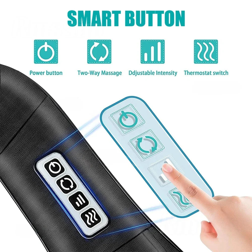 NekiMaxiv Shiatsu Neck and Shoulder Massager – Deep Tissue Kneading, Heat Therapy & 3 Speeds