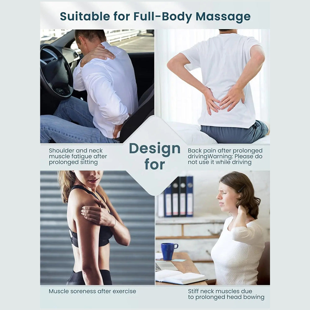 NekiMaxiv Shiatsu Neck and Shoulder Massager – Deep Tissue Kneading, Heat Therapy & 3 Speeds