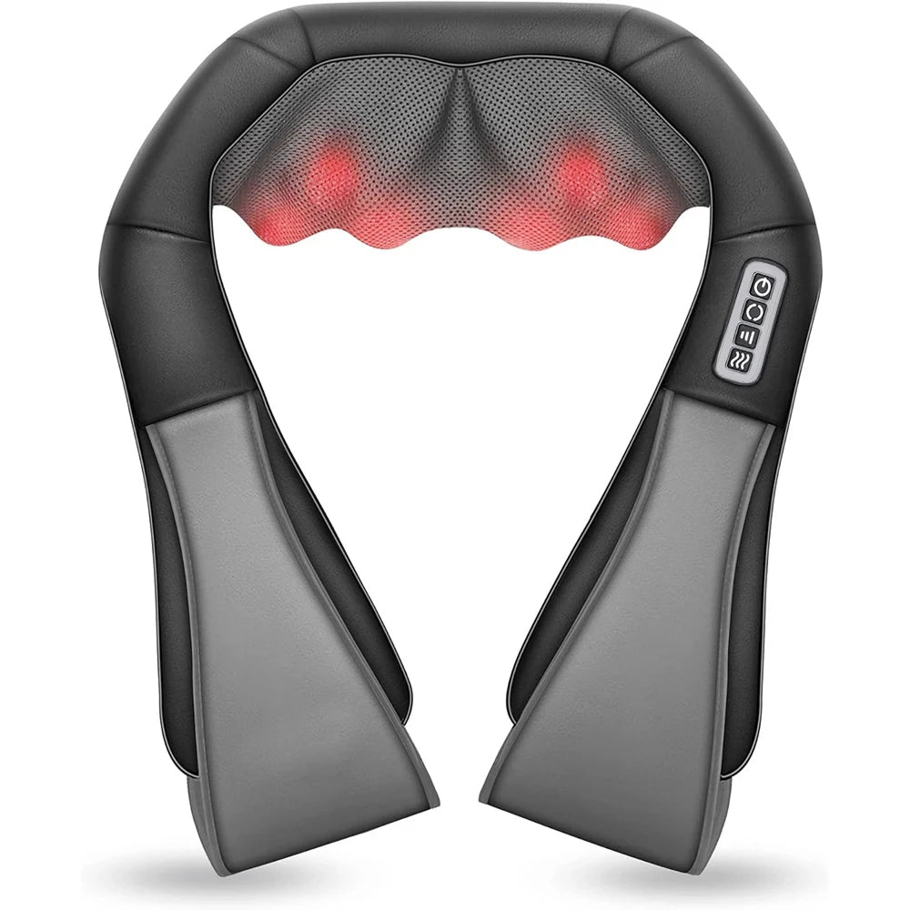 NekiMaxiv Shiatsu Neck and Shoulder Massager – Deep Tissue Kneading, Heat Therapy & 3 Speeds