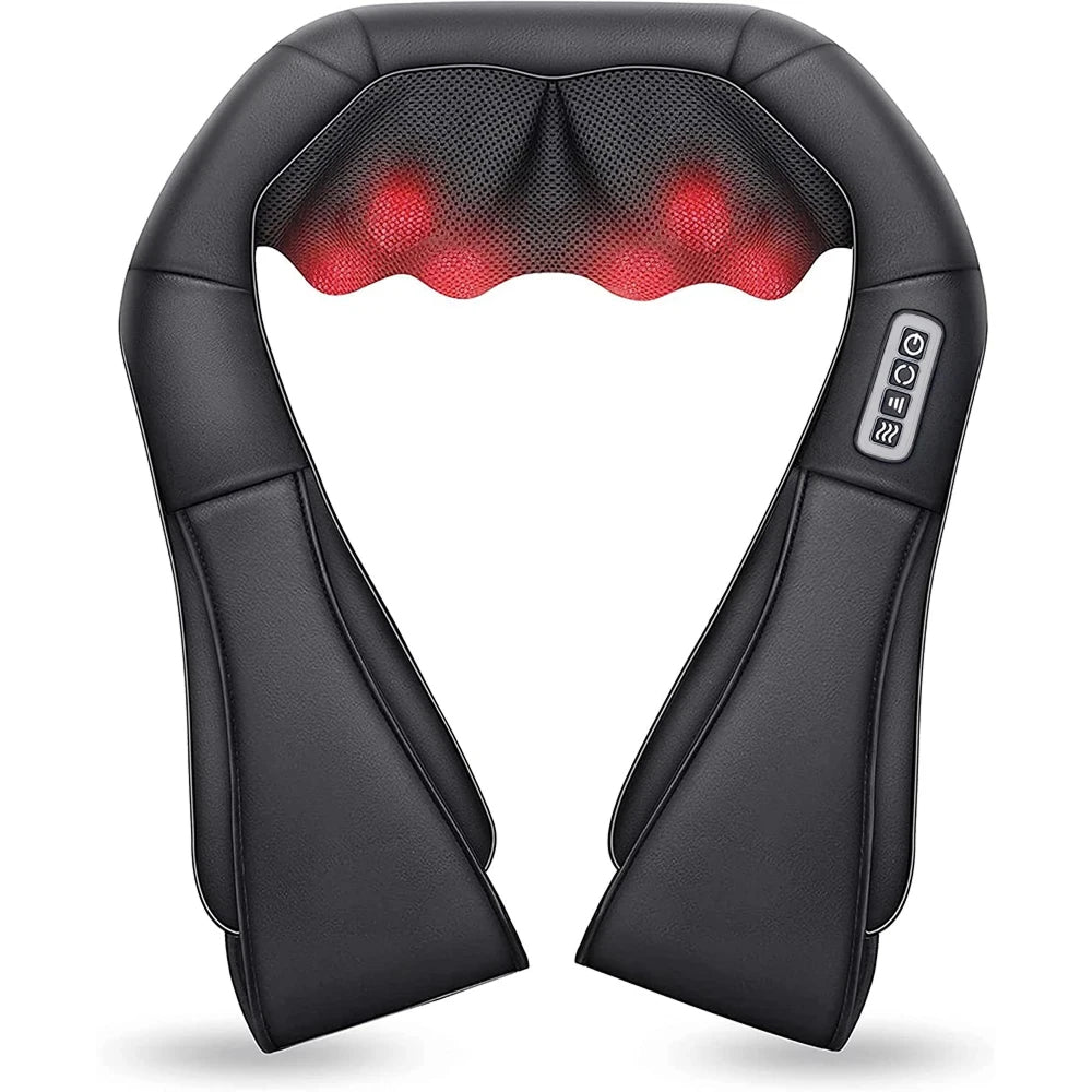 NekiMaxiv Shiatsu Neck and Shoulder Massager – Deep Tissue Kneading, Heat Therapy & 3 Speeds